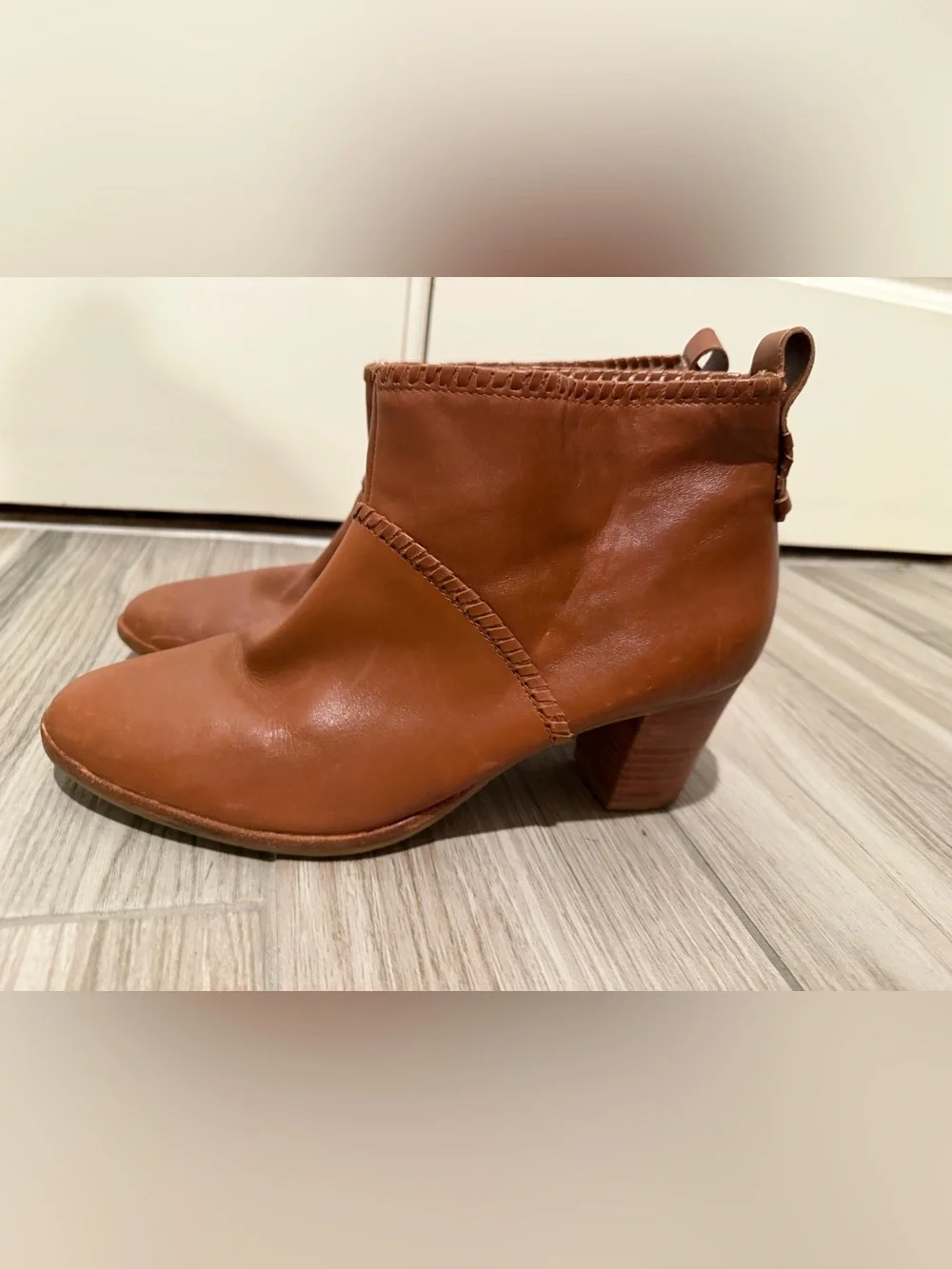 Jack Rogers Chestnut Brown Leather Ankle Booties